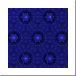 Cobalt Blue Spanish Tile Mandala Posters and Art